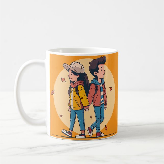 Taza De Café Pareja de manos cogiendo la mano caminando juntos  (Izquierda)