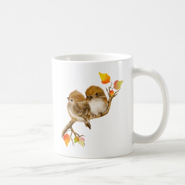 Taza De Café Pareja de pájaros de Sparrows (Derecha)