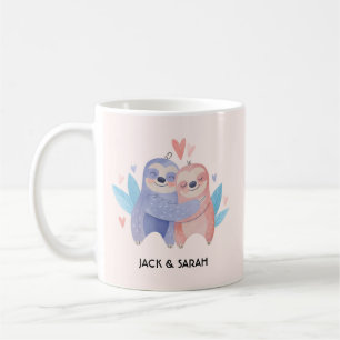 Taza De Café Pareja de Perezosos Lindo Día de San Valentín Pers