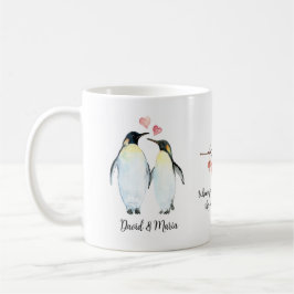 Taza De Café Pareja de pingüino emperador enamorada
