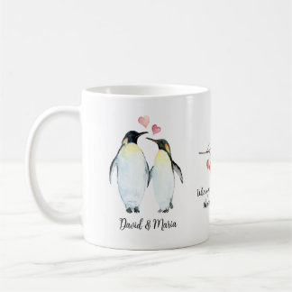 Taza De Café Pareja de pingüino emperador enamorada