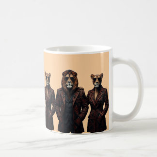 Taza De Café Pareja de poder León & Leona Real en Étnico 