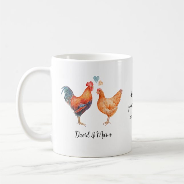Taza De Café Pareja de pollo con amor (Izquierda)