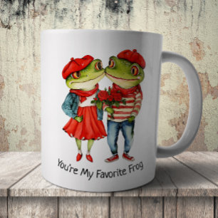Taza De Café Pareja de ranas lindas