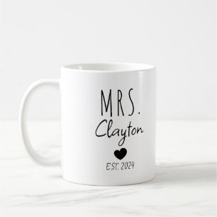 Taza De Café Pareja de recién casados - Sr y Sra personalizados