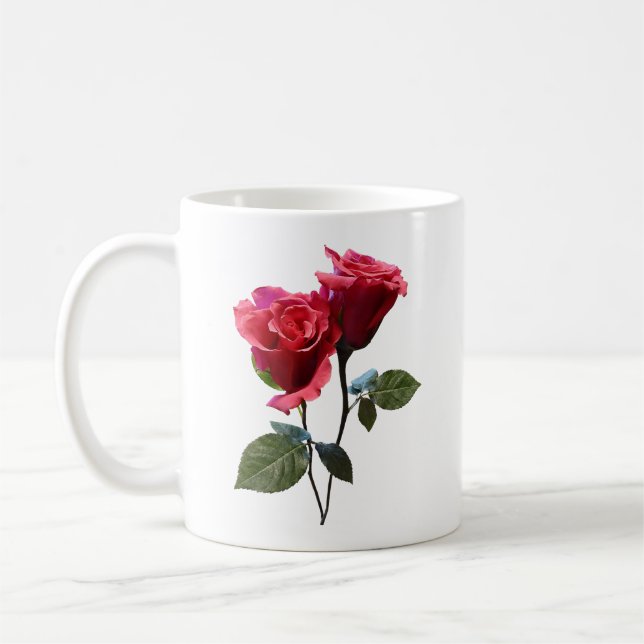 Taza De Café Pareja de Rosas (Izquierda)