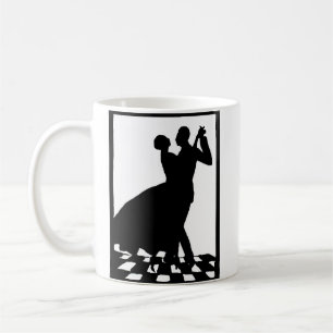 Taza De Café pareja de siluetas bailando en la oscuridad