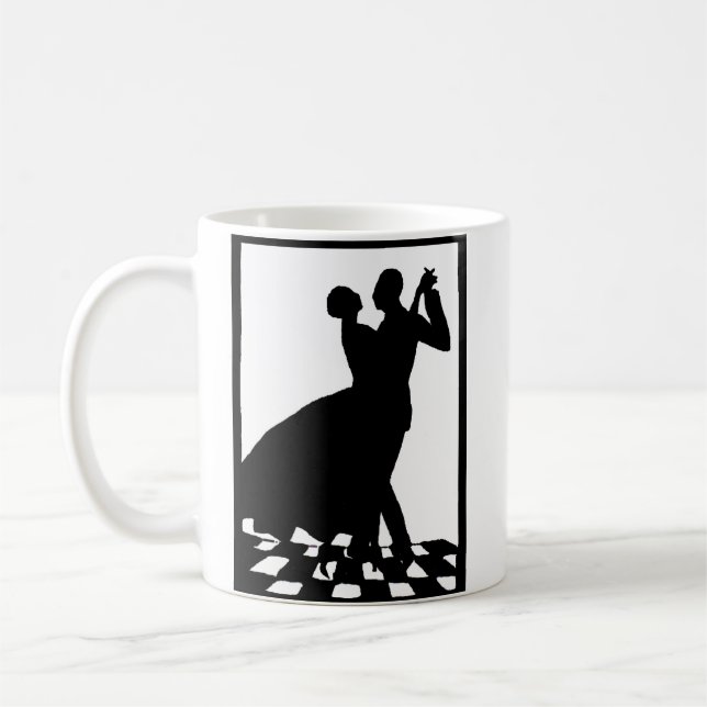 Taza De Café pareja de siluetas bailando en la oscuridad (Izquierda)