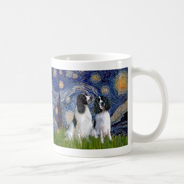 Taza De Café Pareja de Springer Inglés - Noche estrellada (Derecha)