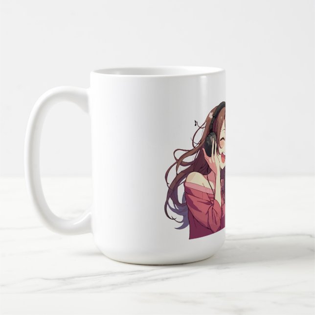 Taza De Café Pareja Disfrutando Música Juntos (Izquierda)