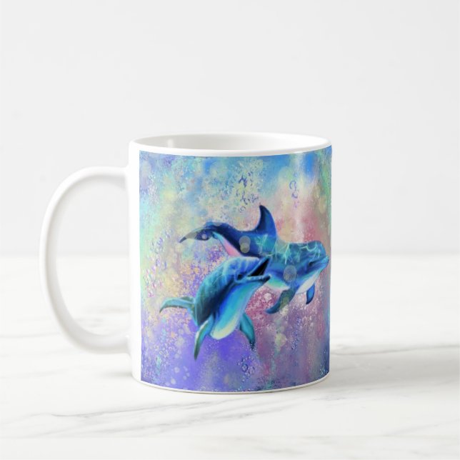 Taza De Café Pareja Dolphin Coffee Mug (Izquierda)