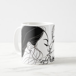 Taza De Café Pareja elegante de beso lésbico