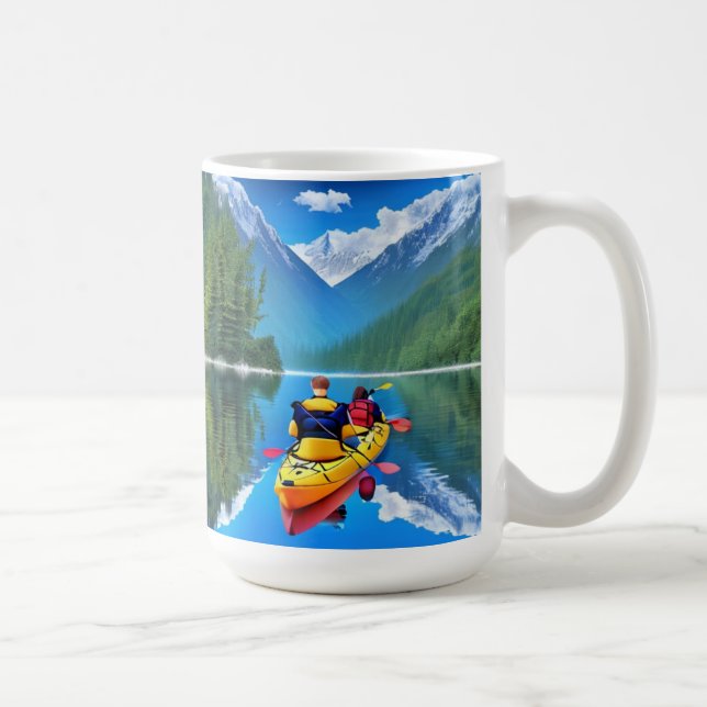 Taza De Café Pareja en Kayak | Temática del kayak (Derecha)