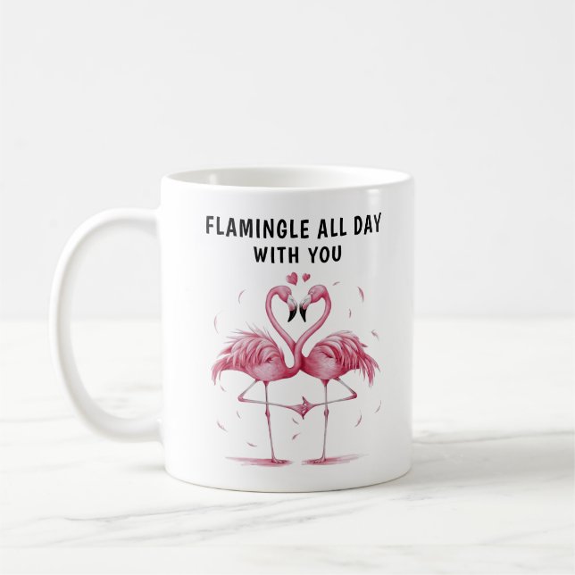 Taza De Café Pareja Flamingo (Izquierda)