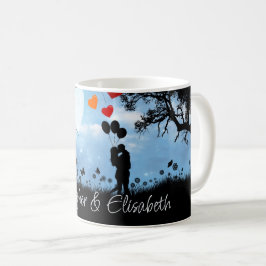 Taza De Café Pareja Kissing Romantic Moonlight Personalizado