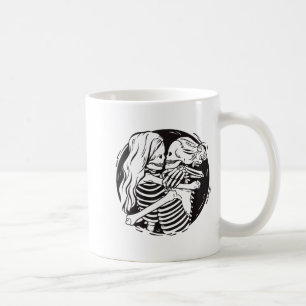 Taza De Café Pareja Lesbiana Orgullo Lgbtq Esqueletos Besándose