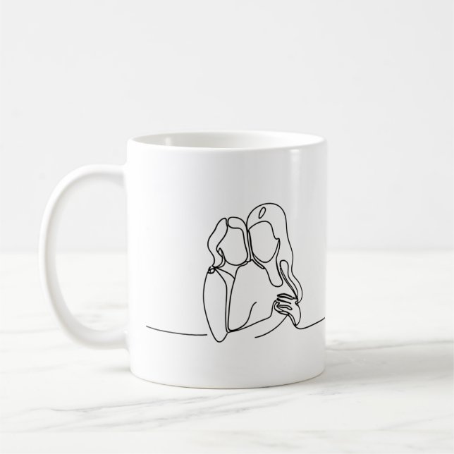 Taza De Café Pareja lesbiana personalizada (Izquierda)