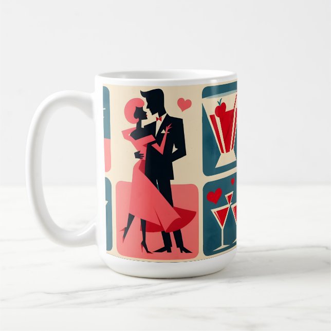Taza De Café Pareja moderna de baile de San Valentín de mediado (Izquierda)
