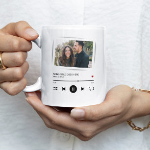 Taza De Café Pareja personalizada de álbumes de canciones de fo