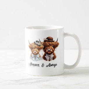 Taza De Café Pareja personalizada de vacas en Highland