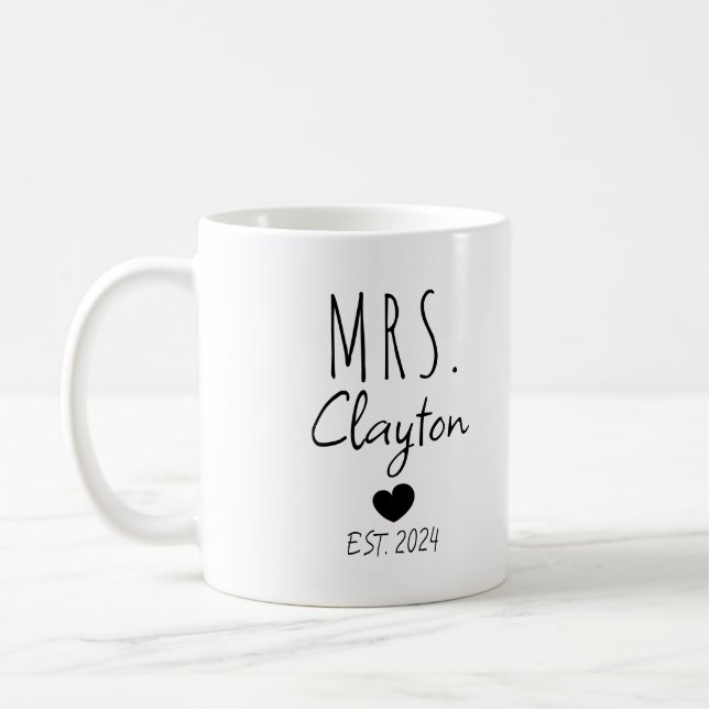 Taza De Café Pareja recién casada - Sr y Sra personalizados (Izquierda)