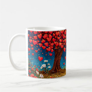 Taza De Café Pareja sentada bajo un árbol