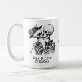 Taza De Café Pareja Skeleton