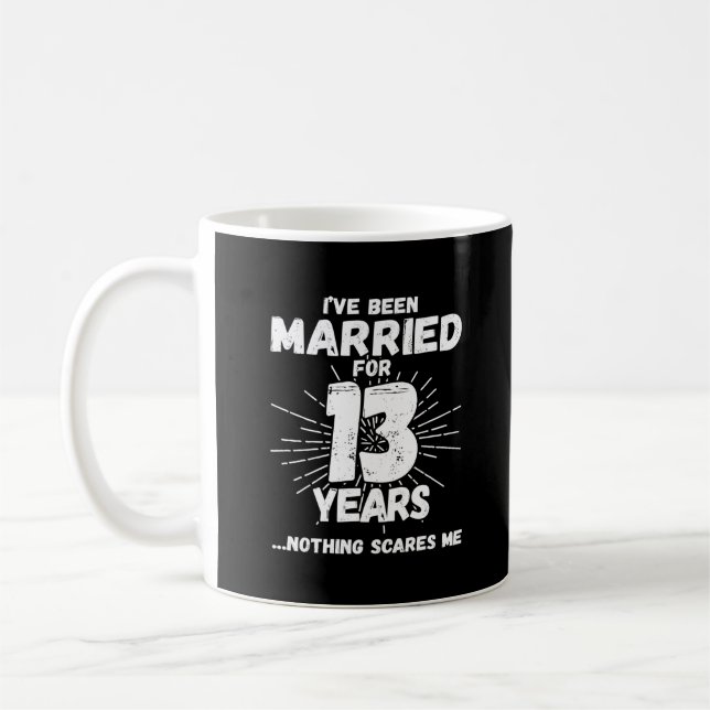 Taza De Café Parejas Casadas 13 Años Divertido Aniversario 13 (Izquierda)