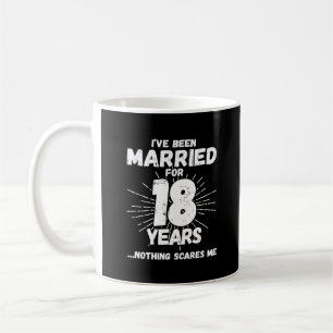 Taza De Café Parejas Casadas 18 Años Divertido Aniversario 18