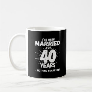 Taza De Café Parejas Casadas 40 Años Divertido 40 Aniversario d