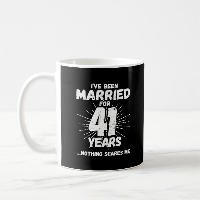 Taza De Café Parejas Casadas 41 Años Divertido Aniversario 41 (Izquierda)
