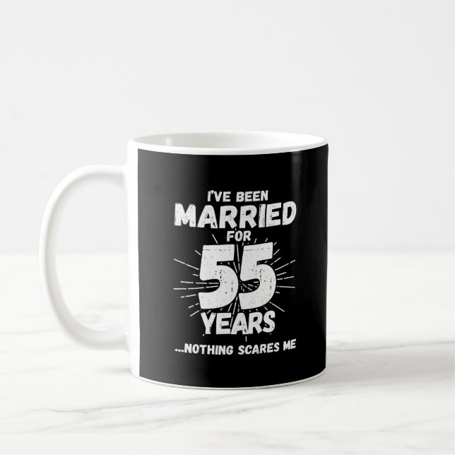 Taza De Café Parejas Casadas 55 Años Divertido Aniversario 55 (Izquierda)
