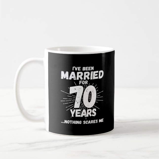 Taza De Café Parejas Casadas 70 Años Divertido Aniversario 70 (Izquierda)