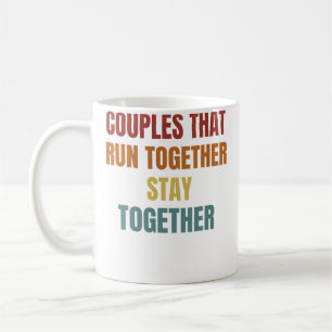Taza De Café Parejas Corriendo Parejas Que Corren Juntas Perman