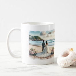 Taza De Café Parejas de Playa de Boda