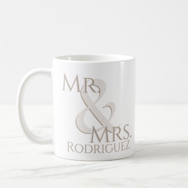 Taza De Café Parejas monogramadas Mug para el compromiso de los (Izquierda)