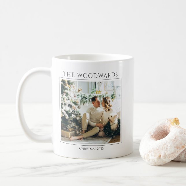 Taza De Café Parejas Navidades Foto Keepsake (Con donut)