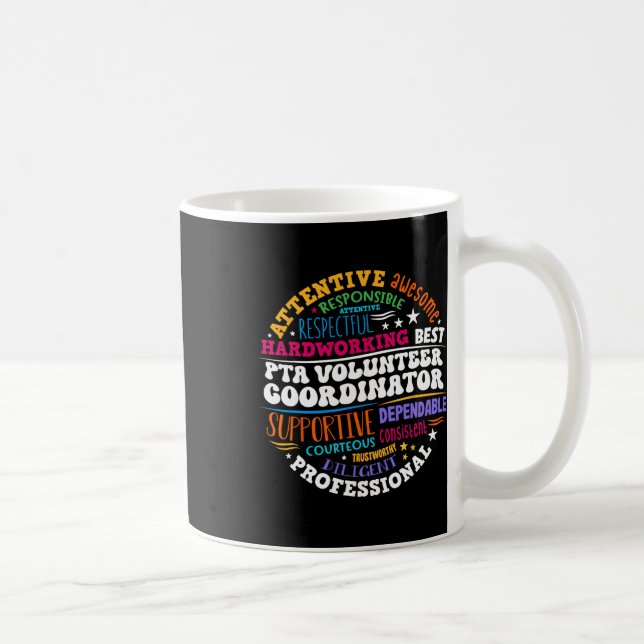 Taza De Café Parents Teacher Ociation Pta Volunteer Coordinator (Derecha)