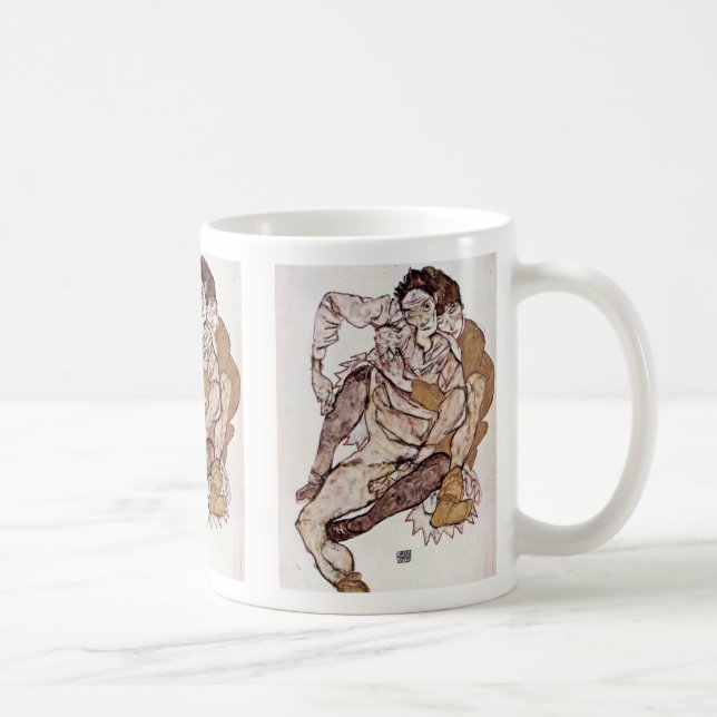 Taza De Café Pares asentados de Schiele Egon (Derecha)