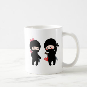 Taza De Café Pares de Ninja, un muchacho y un chica