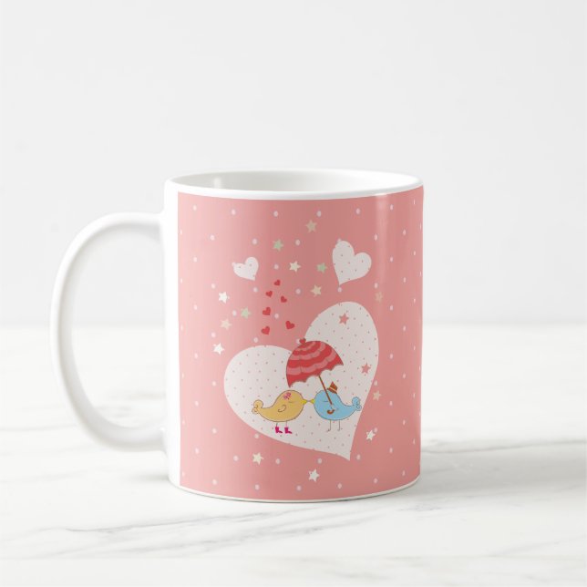 Taza De Café Pares del monograma precioso lindo de los pares de (Izquierda)