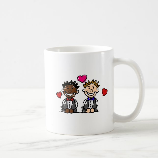 Taza De Café Pares gay BI-Raciales (Derecha)
