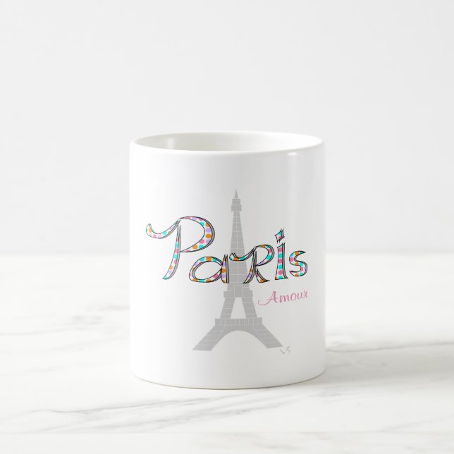 Taza De Café PARIS Amour con Torre Eiffel (Centro)