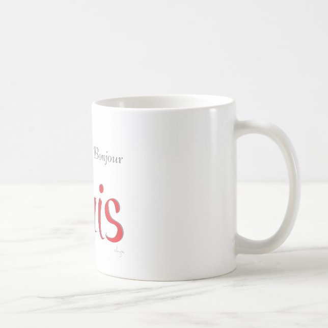 Taza De Café PARIS Bonjour (Hola) (Derecha)