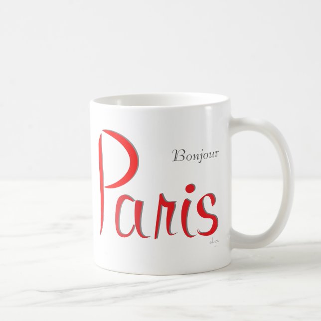 Taza De Café PARIS Bonjour (Hola) (Derecha)