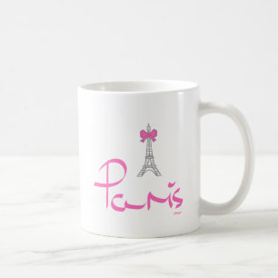 Taza De Café París,-Francia-con-rosada-reverencia