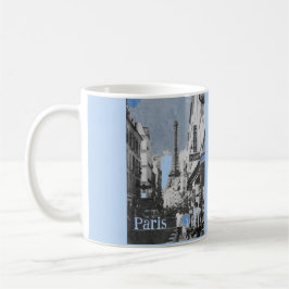 Taza De Café París, Francia, con un toque de azul