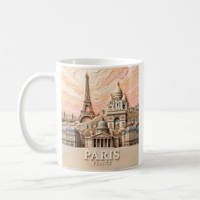 Taza De Café París Francia Europa Moderno Pastel Texturizado Vi (Izquierda)