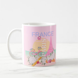 Taza De Café París, Francia, Viajes, Preppy, Pastel, Rosa