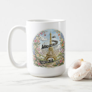 Taza De Café París romántico, Torre Eiffel, Arte Francés